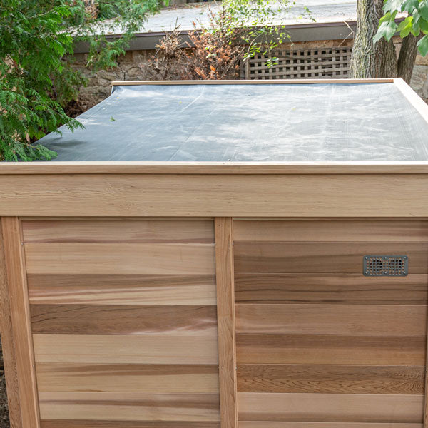 Outdoor 670P Pure Cube Sauna - With Porch - Clear Red Cedar