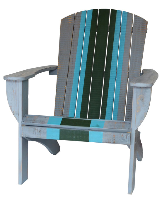 Racing Grey Extra-Wide Solid Cedar Adirondack Chair with Built-In Bottle Opener and Matching Folding Table