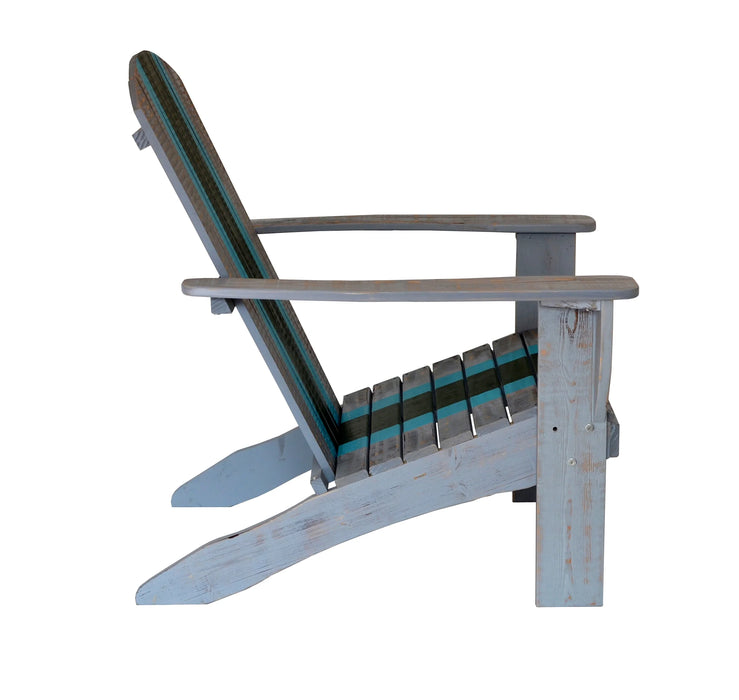 Racing Grey Extra-Wide Solid Cedar Adirondack Chair with Built-In Bottle Opener and Matching Folding Table