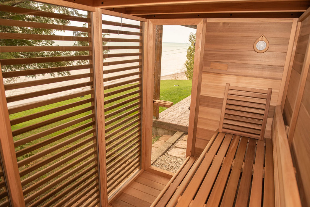 Outdoor 580 Pure Cube Sauna - 5 Person - Clear Red Cedar