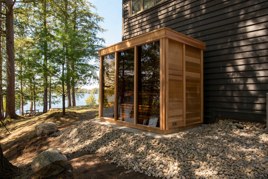 Outdoor 580 Pure Cube Sauna - 5 Person - Clear Red Cedar
