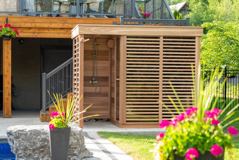 Outdoor 580 Pure Cube Sauna - 3 Person - Clear Red Cedar