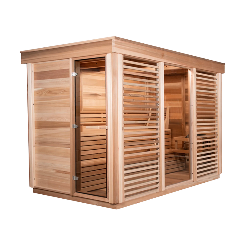 Outdoor 580 Pure Cube Sauna - 5 Person - Clear Red Cedar