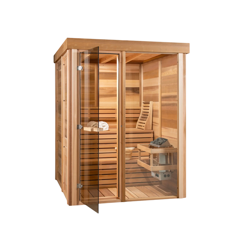 Indoor 552 Pure Cube Sauna - 3 Person - Knotty Red Cedar