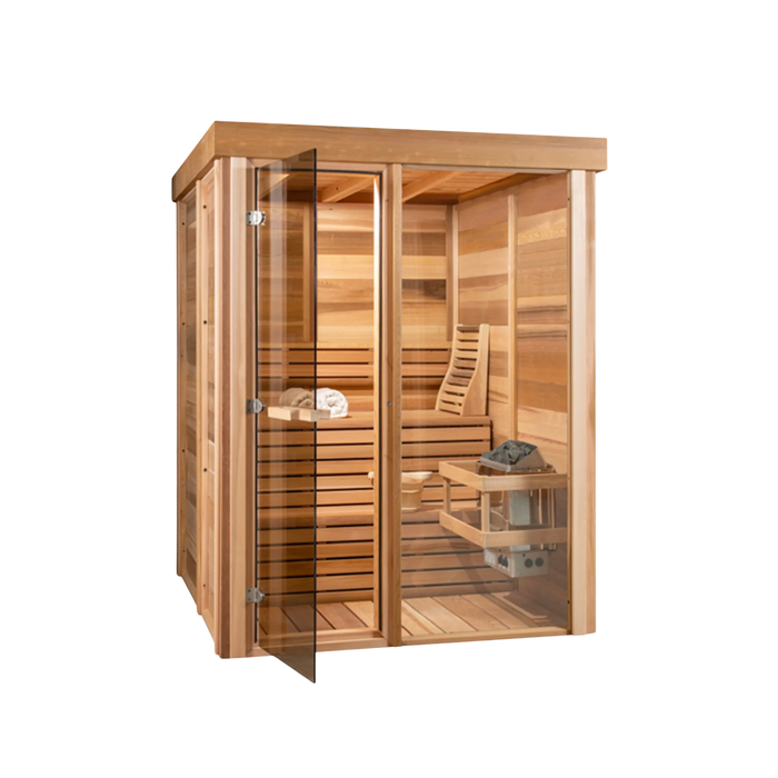 Indoor 550 Pure Cube Sauna - 3 Person - Clear Red Cedar