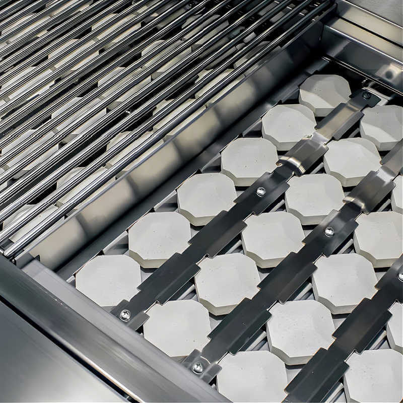 EZ Finish Systems 6 Ft Ready-To-Finish Grill Island w/ Summerset Alturi 36-Inch Grill, Double Door, & Refrigerator - Left