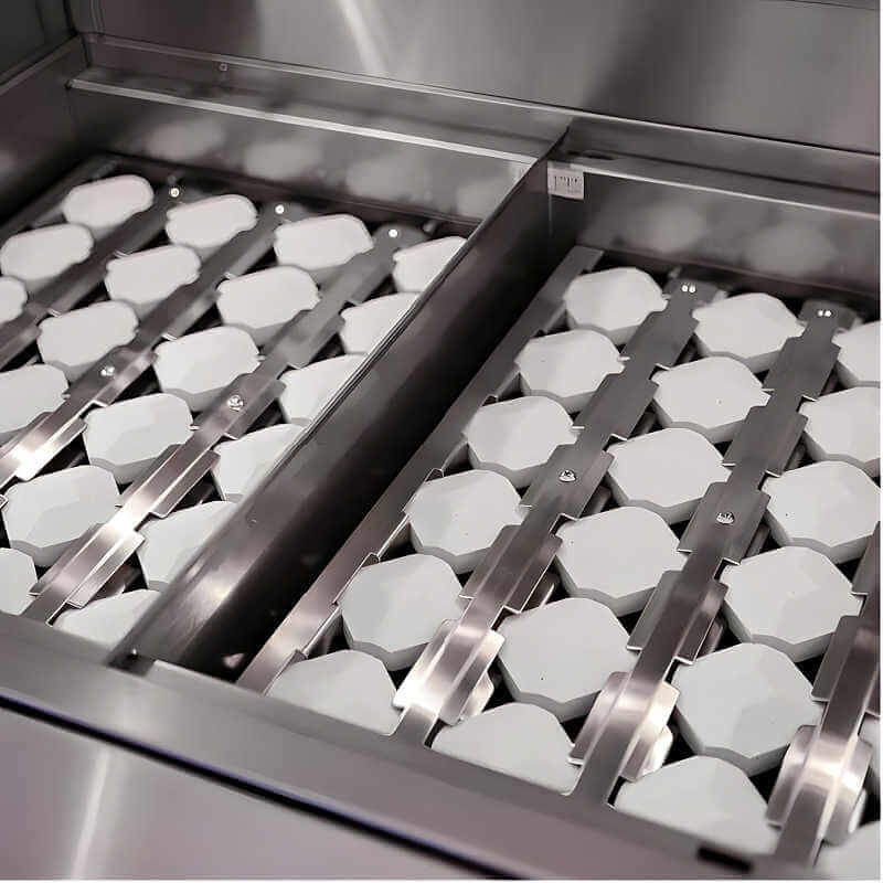 EZ Finish Systems 6 Ft Ready-To-Finish Grill Island w/ Summerset Alturi 36-Inch Grill, Double Door, & Refrigerator - Right