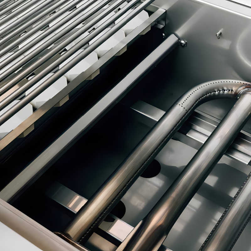 EZ Finish Systems 6 Ft Ready-To-Finish Grill Island w/ Summerset Alturi 36-Inch Grill, Double Door, & Refrigerator - Left