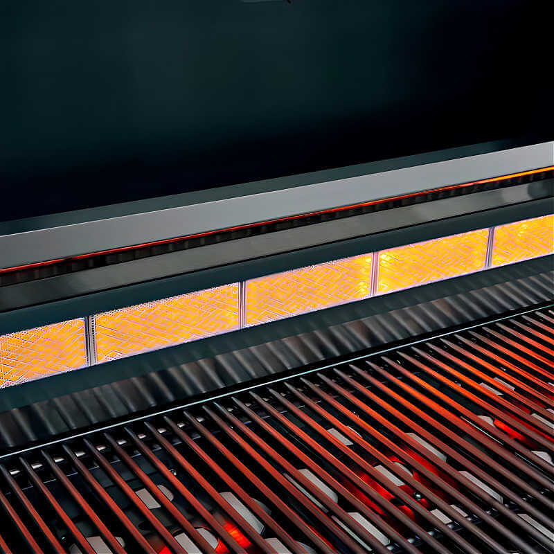 EZ Finish Systems 8 Ft Ready-To-Finish Grill Island with Summerset Sizzler Pro 32-Inch Grill, Power Burner, Double Door, Double Drawer, and Refrigerator