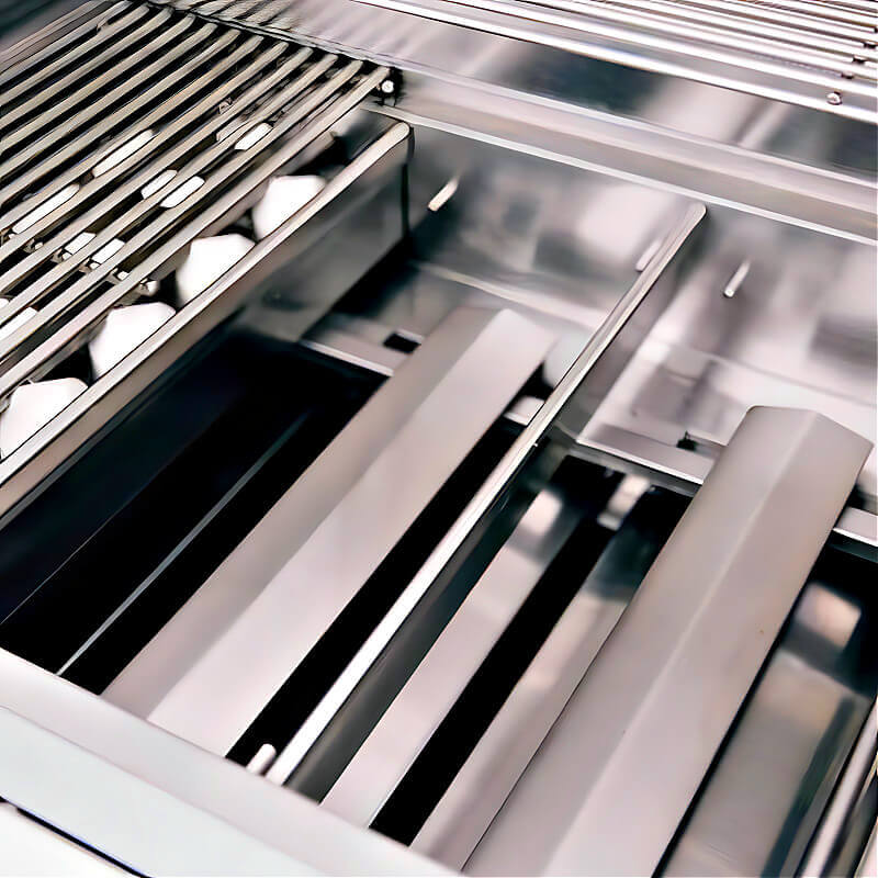 EZ Finish Systems 8 Ft Ready-To-Finish Grill Island with Summerset Sizzler Pro 32-Inch Grill, Power Burner, Double Door, Double Drawer, and Refrigerator