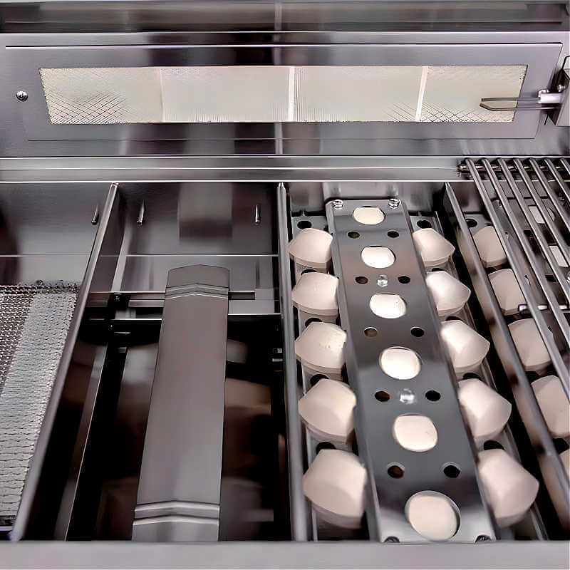 EZ Finish Systems 8 Ft Ready-To-Finish Grill Island with Summerset Sizzler Pro 32-Inch Grill, Power Burner, Double Door, Double Drawer, and Refrigerator