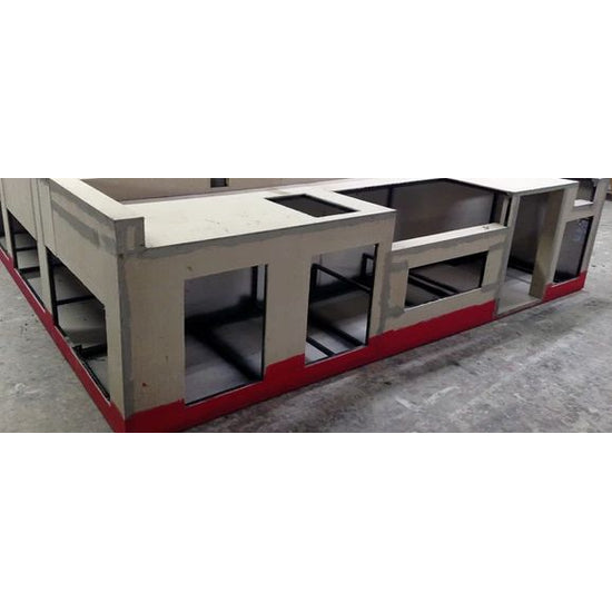 EZ Finish Systems 8 Ft Ready-To-Finish Grill Island with Summerset Sizzler Pro 32-Inch Grill, Power Burner, Combo, Double Drawer, and Refrigerator