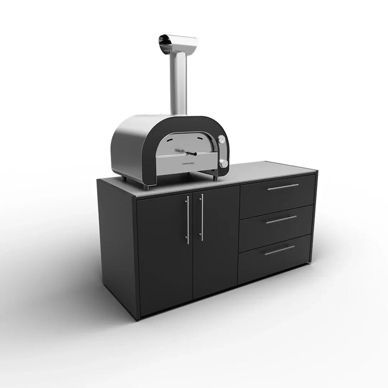 Fontana Maestro 60 Gas Pizza Oven and Double Door and Triple Drawer Cabinet