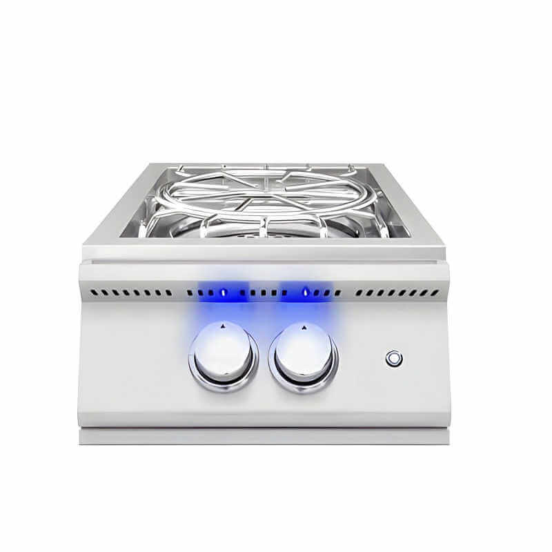 EZ Finish Systems 8 Ft Ready-To-Finish Grill Island with Summerset Sizzler Pro 32-Inch Grill, Power Burner, Combo, Double Drawer, and Refrigerator