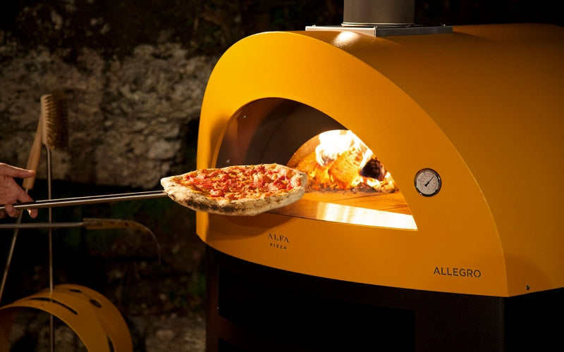 Alfa Allegro Wood Fired Pizza Oven with Base - Table top Yellow