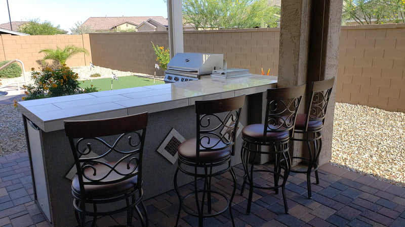 Custom BBQ Island with 4 Burner Built In BBQ Grill Refrigerator