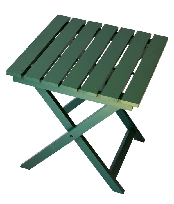 Forest Green Extra-Wide Solid Cedar Adirondack Chair with Built-In Bottle Opener and Matching Folding Table