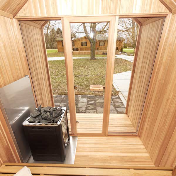 Outdoor Hudson Sauna - 6 Person - Clear Red Cedar