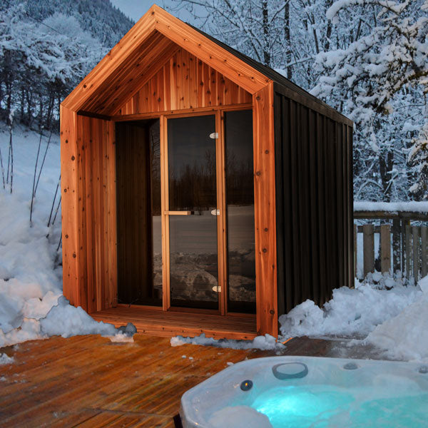 Outdoor Hudson Sauna - 6 Person - Knotty Red Cedar