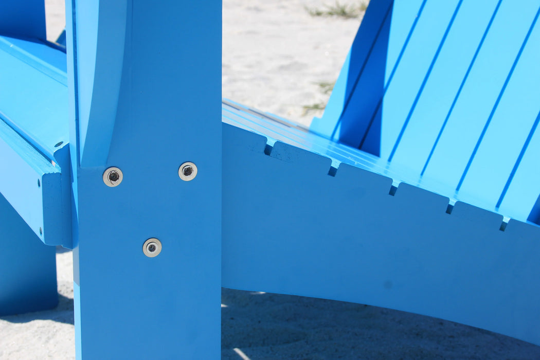 Teal Extra-Wide Solid Cedar Adirondack Chair with Built-In Bottle Opener and Matching Folding Table