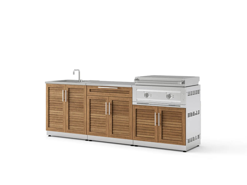 Outdoor Kitchen 5PC Modular 304 Stainless Steel with Sink Platinum Griddle