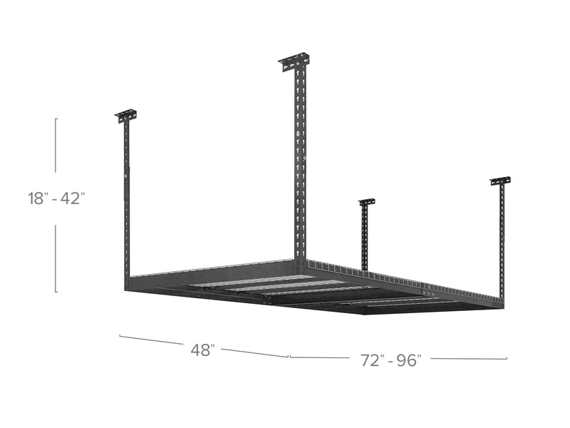 Overhead Rack Es Overhead Rack 4' x 8' Adjustable · Heavy-Gauge Steel · 600 lbs Capacit ...