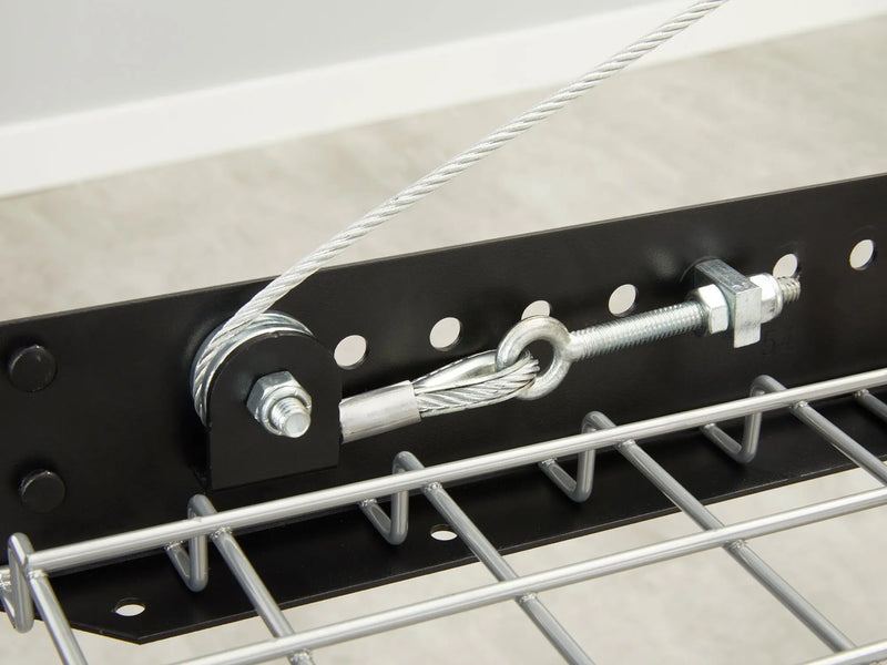 Steel Shelves 4' x 8' and 2' x 8' · Heavy-Gauge Steel · 600 lbs Weight Capacity · Wall-Mounted