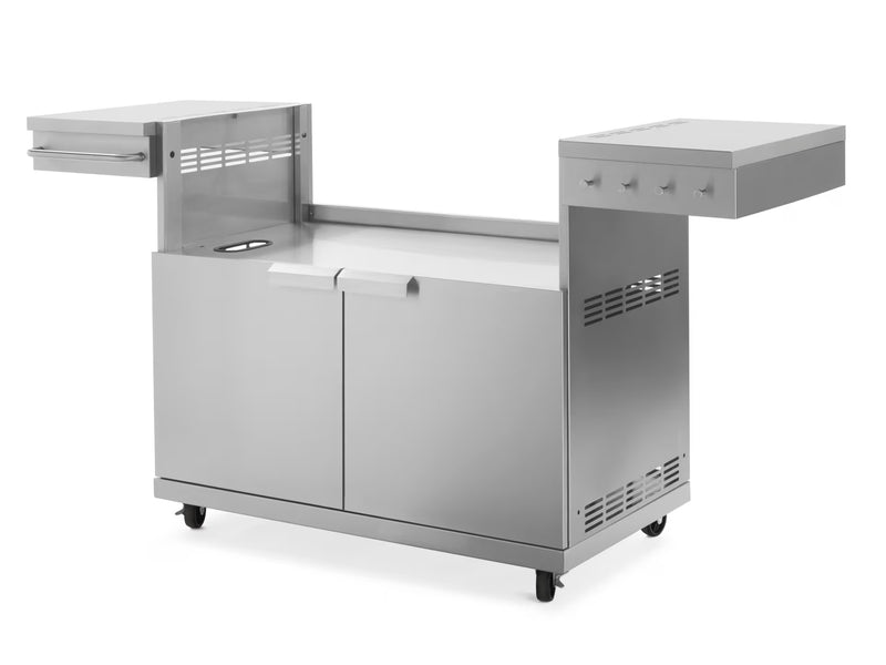 Outdoor Kitchen Stainless Steel 7 Piece Cabinet Set with Sink, Triple Drawer, Grill Cabinet, BBQ Grill, and Double Fridge - 14'