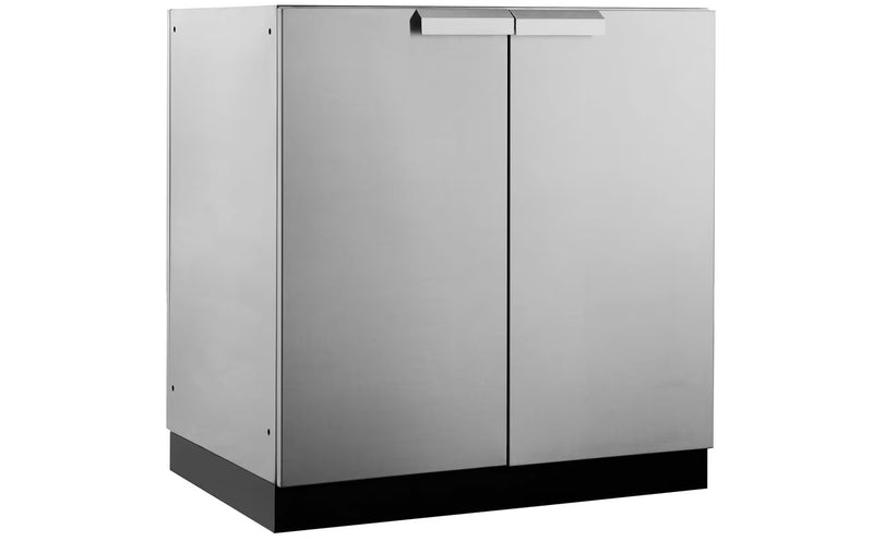 Outdoor Kitchen Stainless Steel 7 Piece Cabinet Set with Sink, Triple Drawer, Grill Cabinet, BBQ Grill, and Double Fridge - 14'