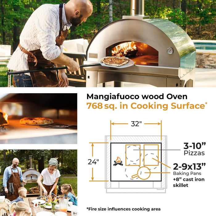 Fontana Mangiafuoco Wood Fired Pizza Oven - Table top Plus Desck