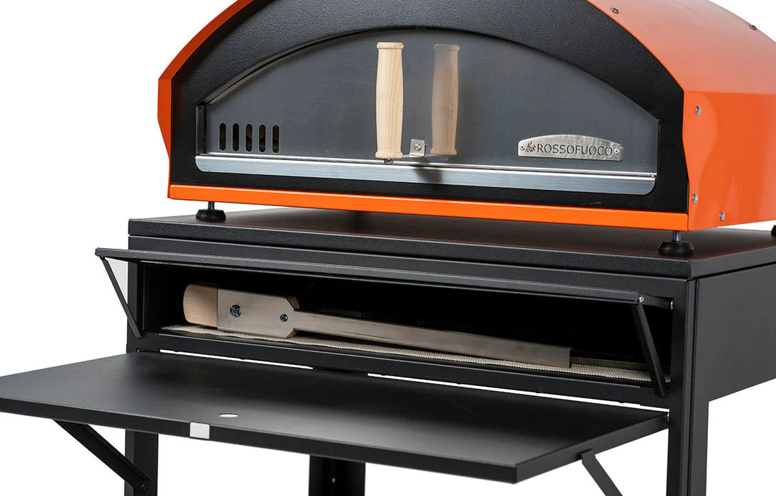 Rossofuoco MINO Outdoor wood-fired oven with direct combustion - Orange Plus cart and accessories 28"