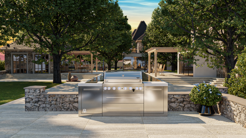 Mont Alpi 805 BBQ Grill Island features a 6-burner gas MAi805 94''