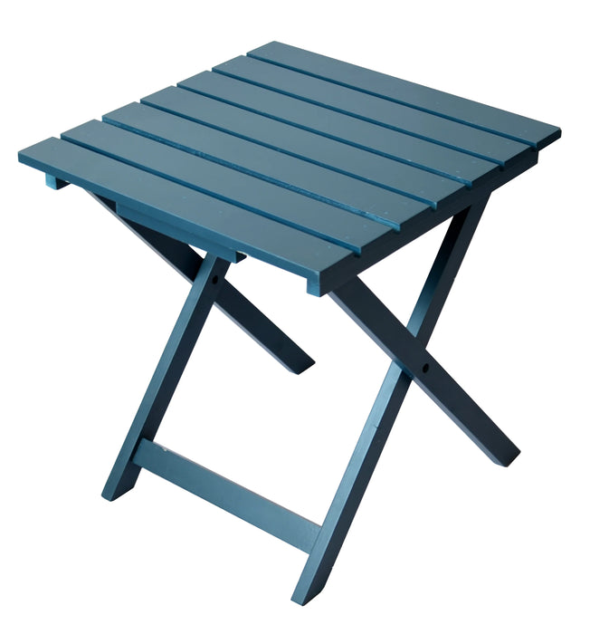 Navy Extra-Wide Solid Cedar Adirondack Chair with Built-In Bottle Opener and Matching Folding Table