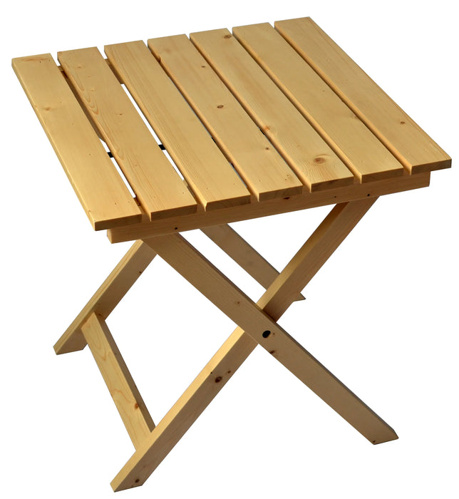 Unfinished Extra-Wide Solid Cedar Adirondack Chair with Built-In Bottle Opener and Matching Folding Table