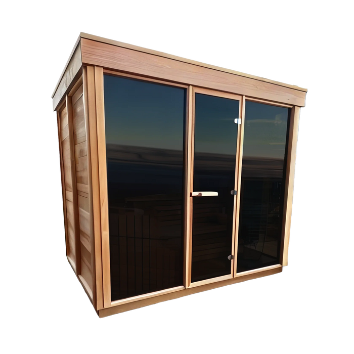 Outdoor 670 Pure Cube Sauna - 6 Person - Clear Red Cedar