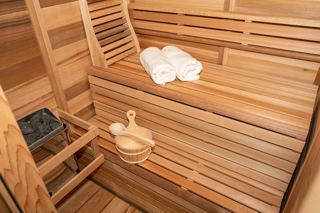 Indoor 550 Pure Cube Sauna - 3 Person - Clear Red Cedar