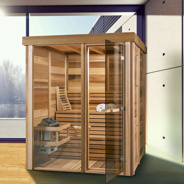Indoor 552 Pure Cube Sauna - 3 Person - Knotty Red Cedar