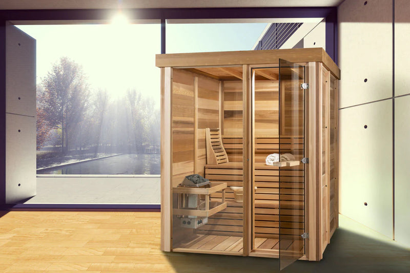 Indoor 552 Pure Cube Sauna - 3 Person - Knotty Red Cedar