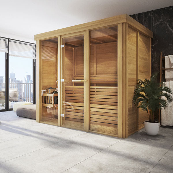 Indoor 570 Pure Cube Sauna - 4 Person - Clear Red Cedar