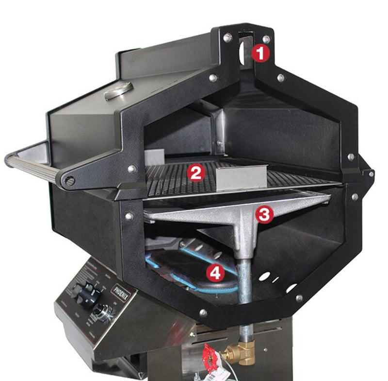 Phoenix SDRIVDDN 54 Inch Freestanding Grill with 2 Standard Burners, 400 sq. inch Grilling Surface Size, Side Table, Stainless Steel Side Shelves in Stainless Steel