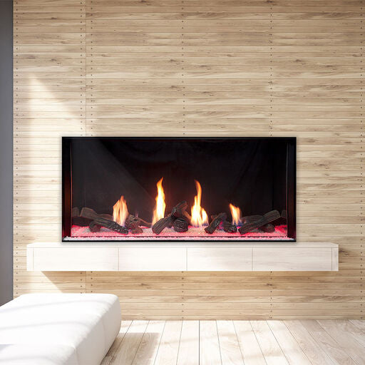 Plaza 55'' Linear, Single-Sided, Glass Barrier, Fireplace