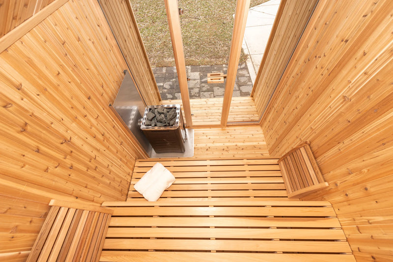 Outdoor Hudson Sauna - 6 Person - Knotty Red Cedar