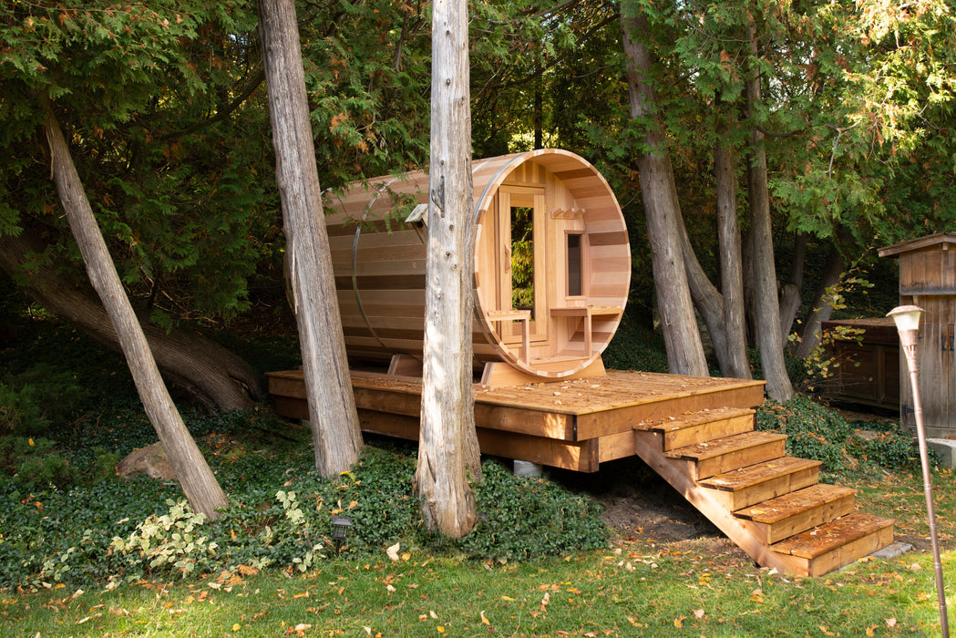 Dundalk Canadian Timber White Cedar Tranquility Outdoor | 2-4 People | Wood or Electric Heater sauna Dundalk Leisurecraft   