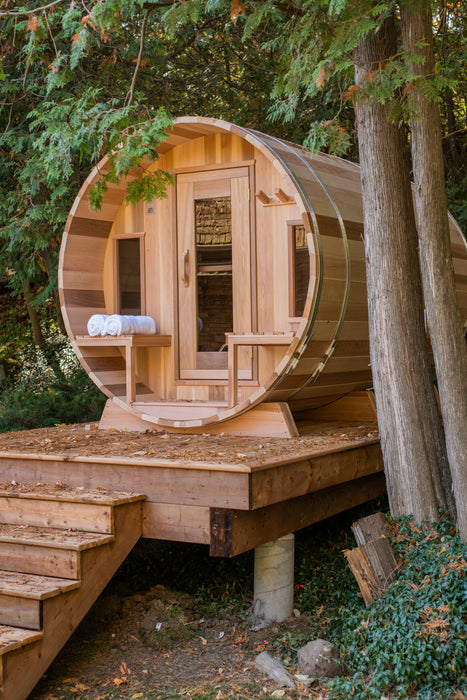 Dundalk Canadian Timber White Cedar Tranquility Outdoor | 2-4 People | Wood or Electric Heater sauna Dundalk Leisurecraft   