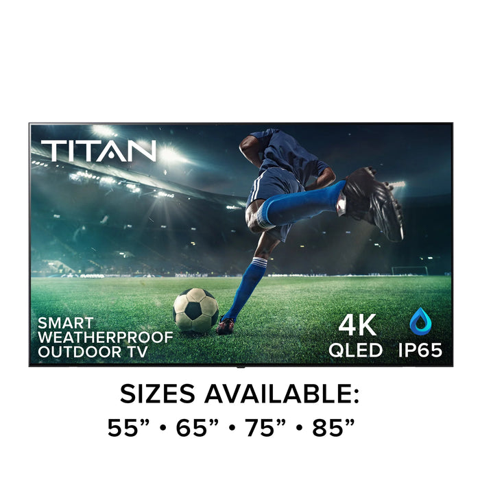 Titan Full Sun Outdoor Smart TV 4K Neo QLED 120hz HDR10 Mil-Spec IP65 Weatherproof Nanocoated Dolby Atmos WiFi Bluetooth Tizen Alexa Google Apple AirPlay 2 (MS-QN85C)