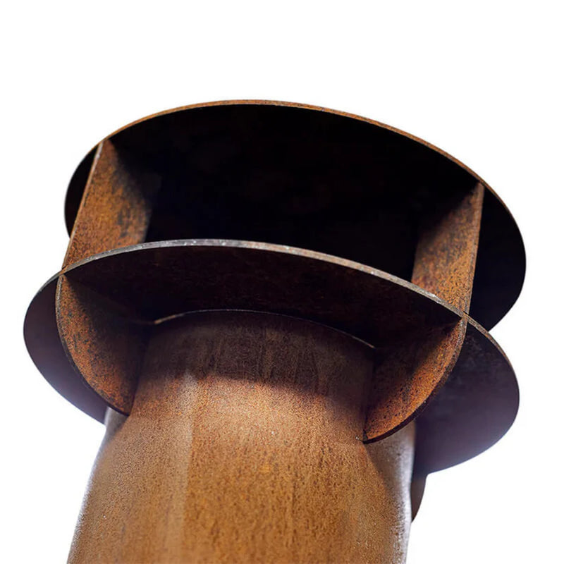 Fennek 50 4-Sided Glass CorTen Steel Wood-Burning Outdoor Fireplace | RB73