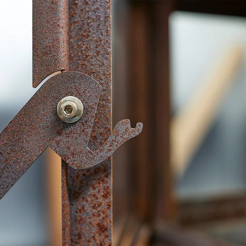 Fennek 80 4-Sided Glass CorTen Steel Wood-Burning Outdoor Fireplace | RB73