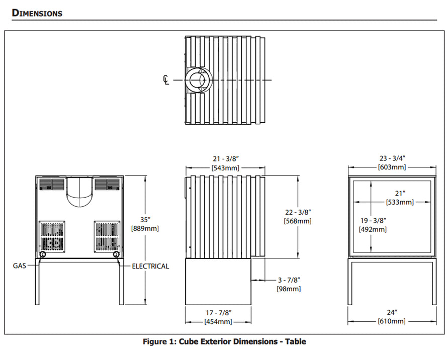 Enviro Cube Gas Burning Stove