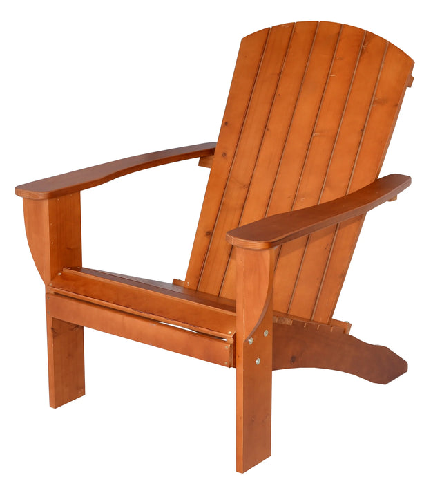 Redwood Extra-Wide Solid Cedar Adirondack Chair with Built-In Bottle Opener and Matching Folding Table