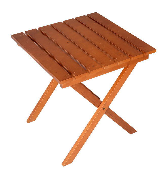 Redwood Extra-Wide Solid Cedar Adirondack Chair with Built-In Bottle Opener and Matching Folding Table